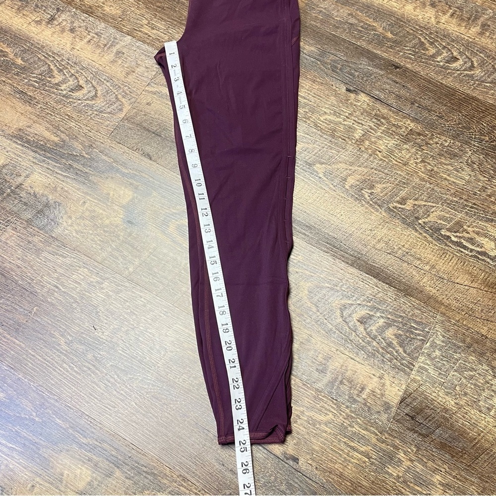 Athleta Peekaboo 7/8 Tight Leggings Womens Small Wine High Rise Mesh Yoga - Picture 10 of 12